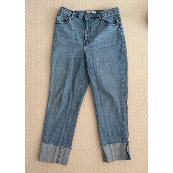 Abercrombie & Fitch Curve Love High Rise 90s Relaxed Cuffed Jeans Size 31 - Picture 3 of 5